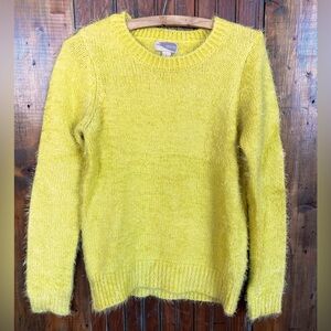 Forever 21 Bright Yellow Fuzzy Sweater Size XS